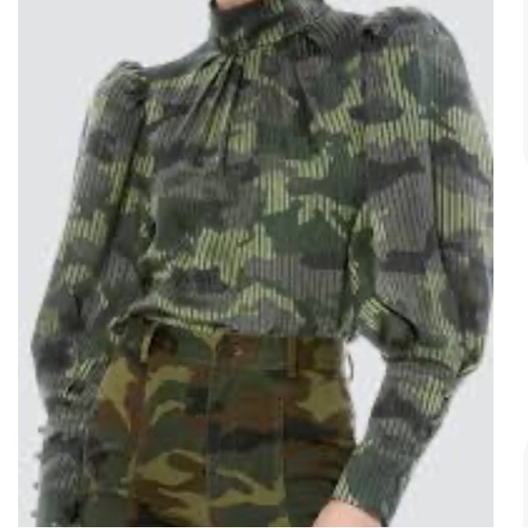 Alice + Olivia Winslet Camo Print Top - Picture 3 of 6